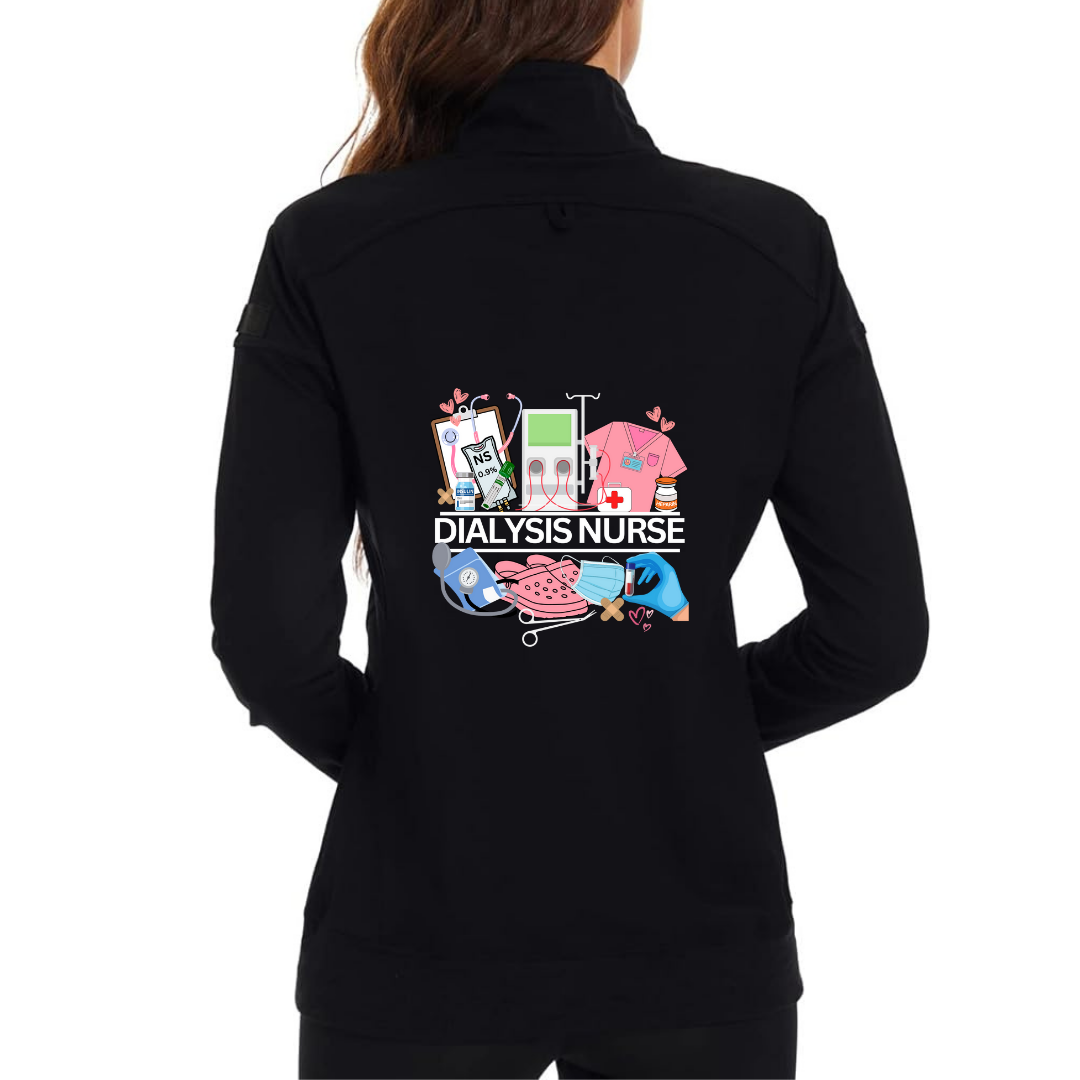 Scrub Jacket Dialysis Nurse Black